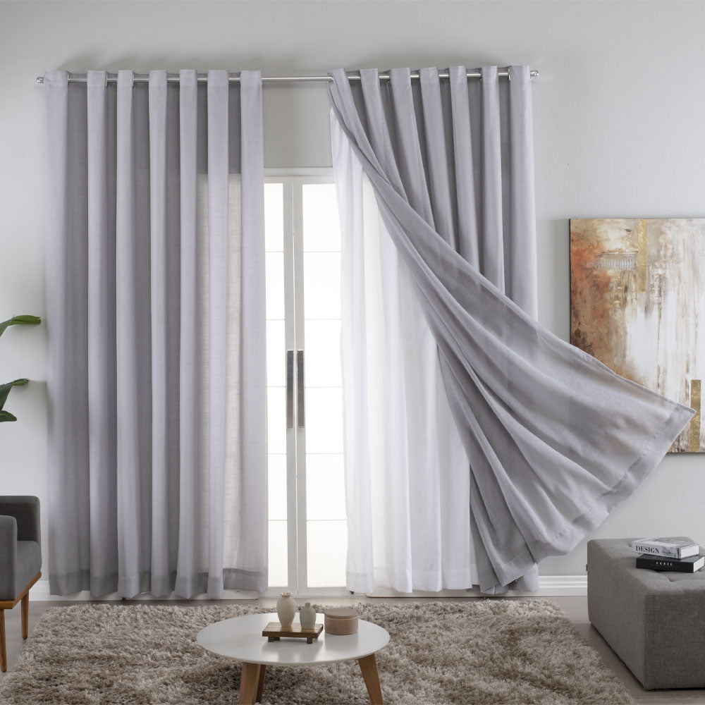 Cortina Gaze de Linho com Forro Microfibra Para Janela Quarto e Sala