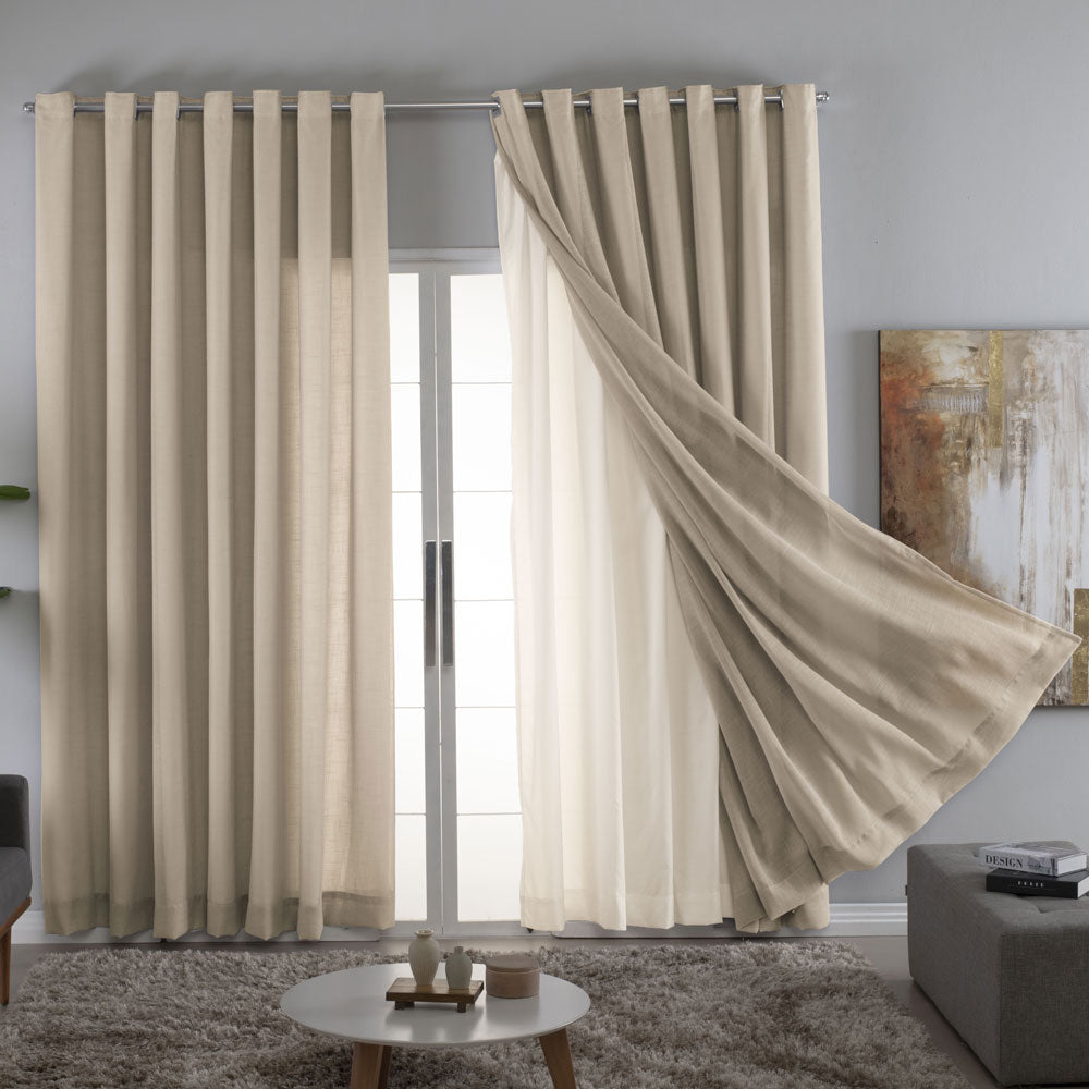 Cortina Gaze de Linho com Forro Microfibra Para Janela Quarto e Sala