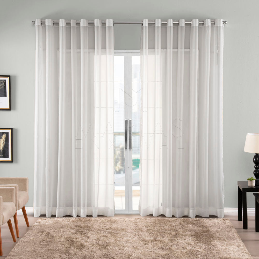 Cortina Gaze de Linho Sem Forro Para Janela Quarto e Sala