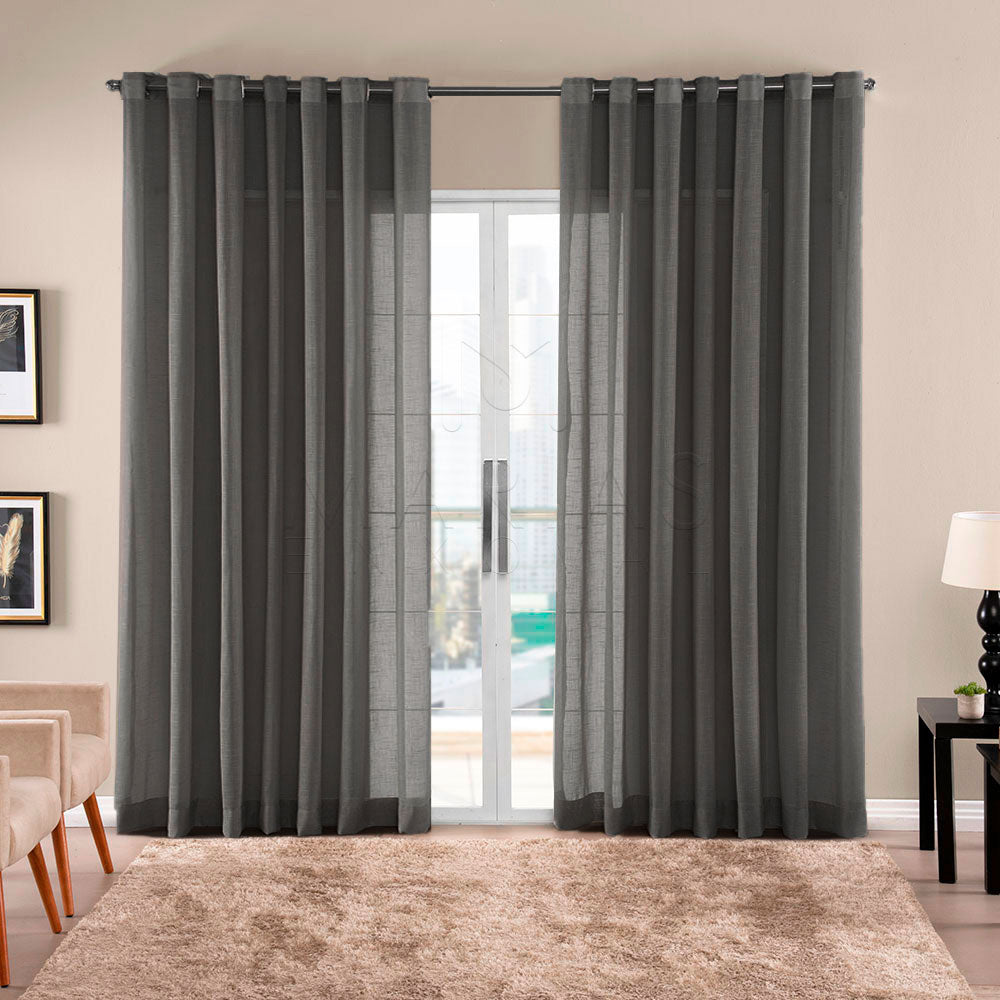 Cortina Gaze de Linho Sem Forro Para Janela Quarto e Sala