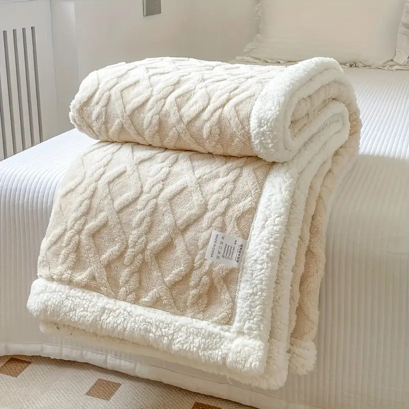 Cobertor Manta Glamour Dupla Face com Sherpa