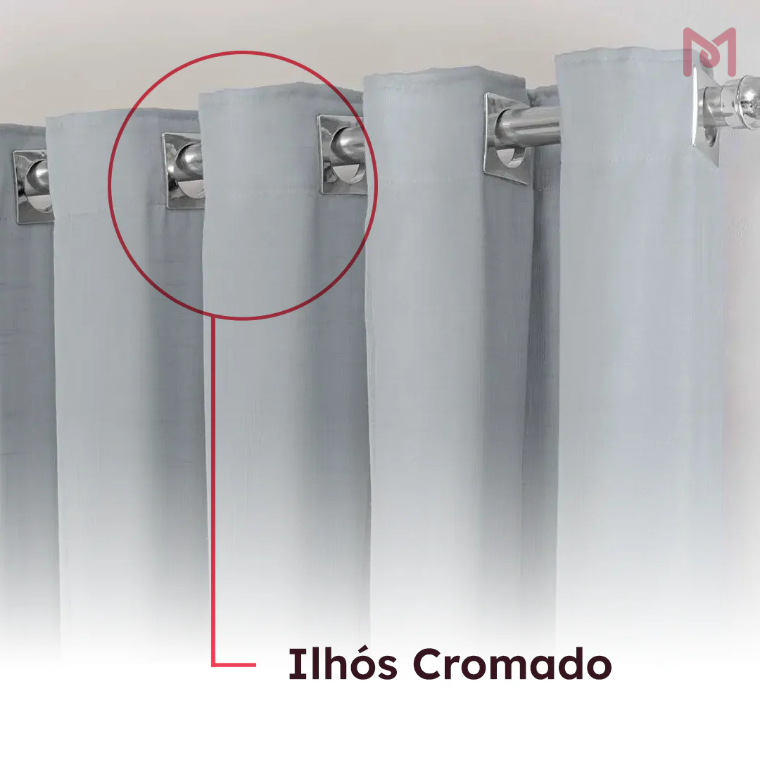 Cortina Gaze de Linho com Forro Microfibra Para Janela Quarto e Sala