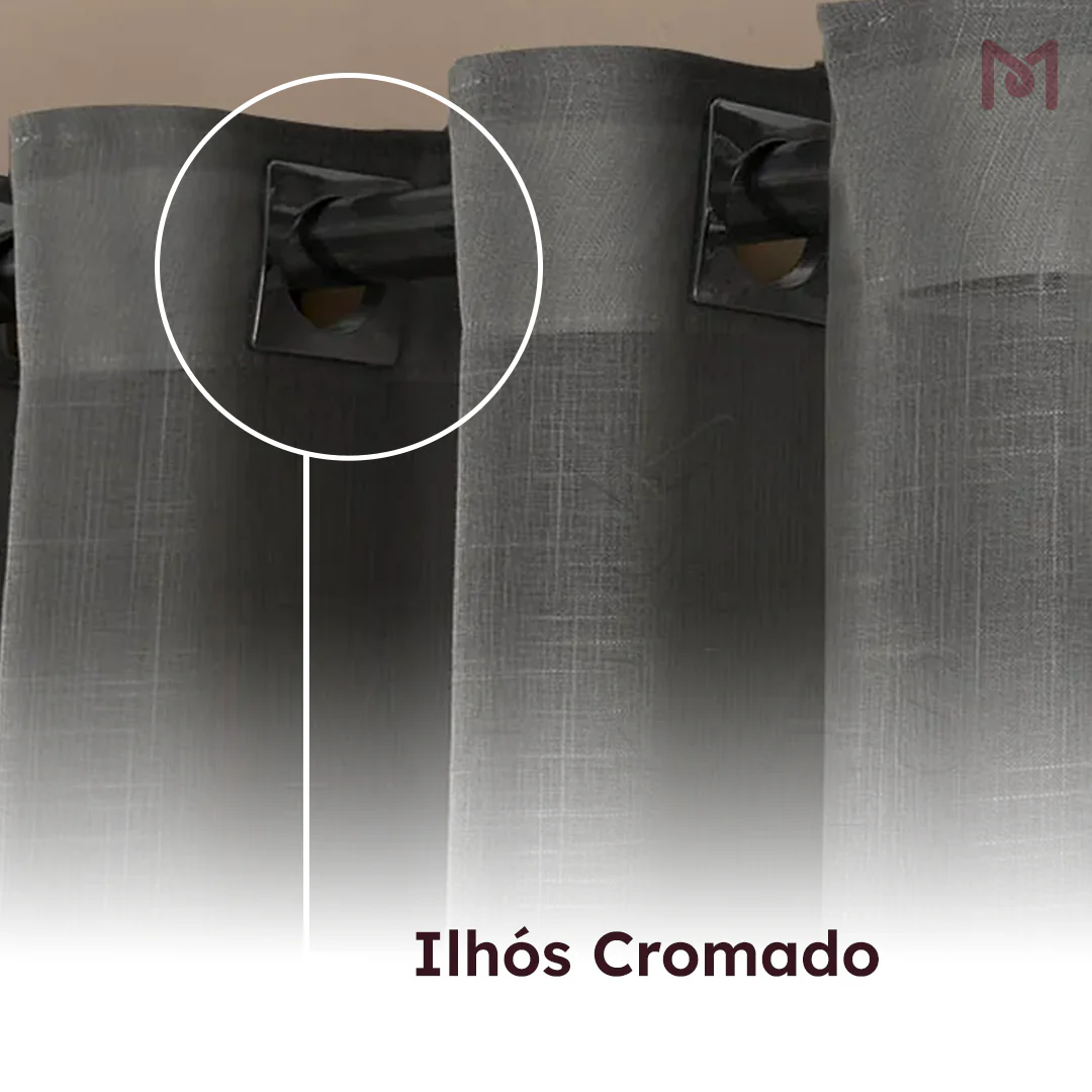 Cortina Gaze de Linho Sem Forro Para Janela Quarto e Sala