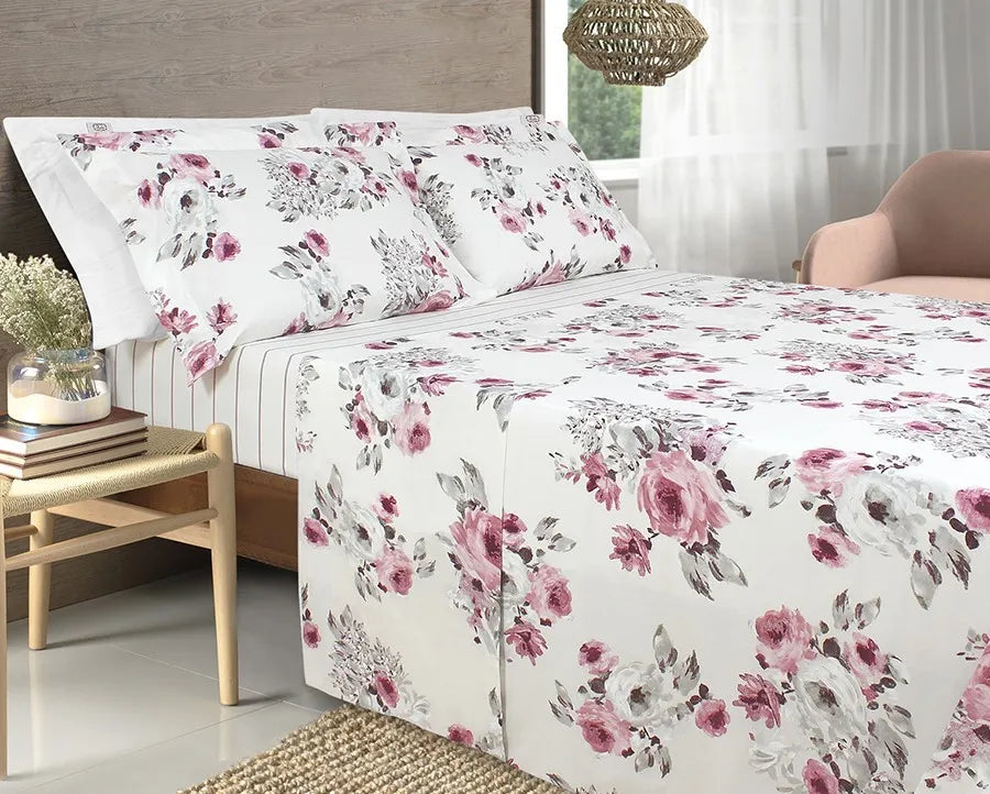 Kit Clássicos com 5 Peças - Edredom + Jogo de Cama Casal – Marsala