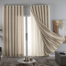 Cortina Gaze de Linho com Forro Microfibra Para Janela Quarto e Sala