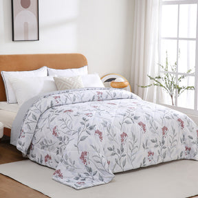 Edredom Sono Leve – Estampado Floral Grid Cinza
