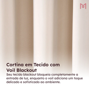 Cortina em Tecido com Voil 100% Blackout