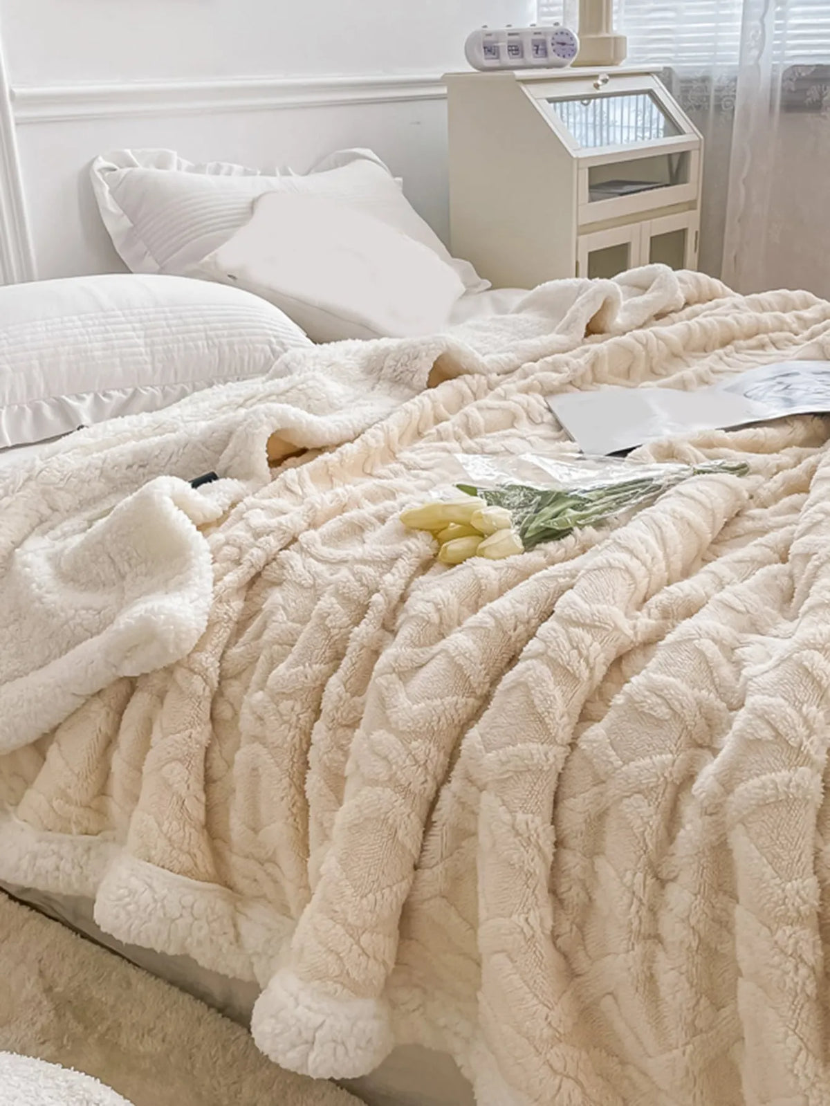 2x Mantas Glamour Dupla Face Sherpa
