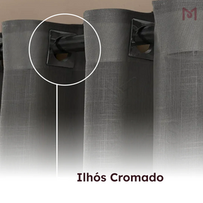 Cortina Gaze de Linho Sem Forro Para Janela Quarto e Sala